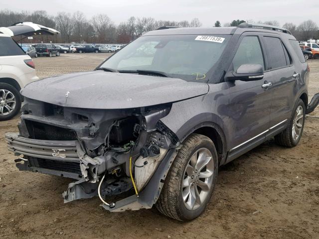 1FM5K7F87EGA85497 - 2014 FORD EXPLORER L GRAY photo 2