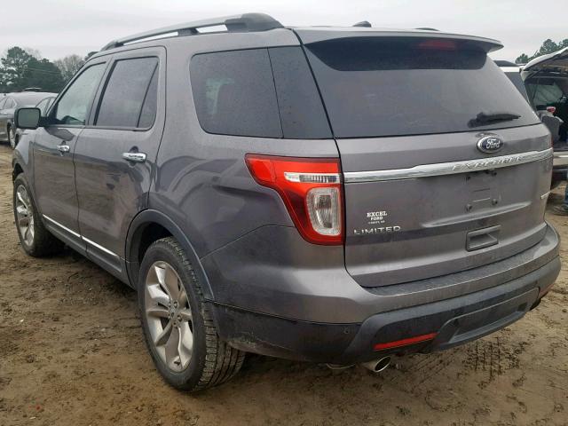 1FM5K7F87EGA85497 - 2014 FORD EXPLORER L GRAY photo 3