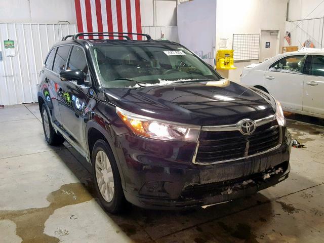 5TDZKRFH5FS081070 - 2015 TOYOTA HIGHLANDER BLACK photo 1