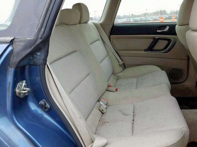 4S4BP61C977319796 - 2007 SUBARU LEGACY OUT BLUE photo 6