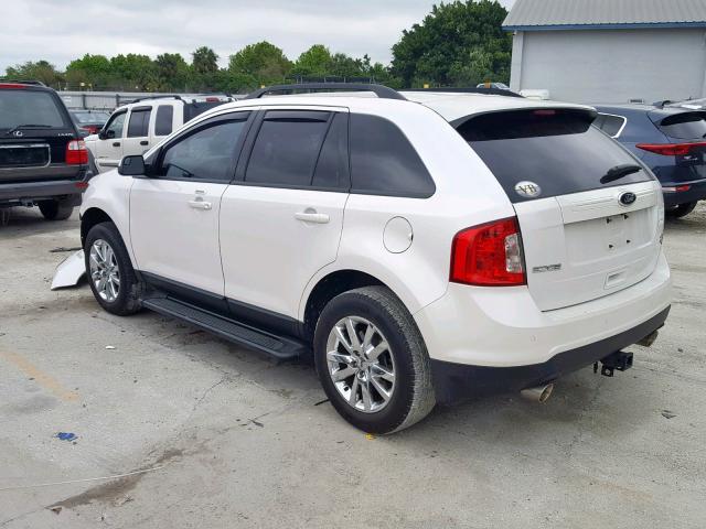 2FMDK4JC5DBB58216 - 2013 FORD EDGE SEL WHITE photo 3