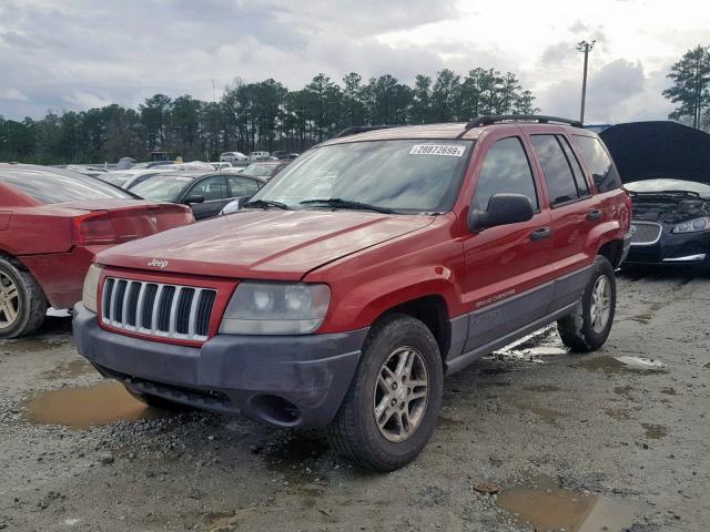 1J4GX48N04C436556 - 2004 JEEP GRAND CHER RED photo 2