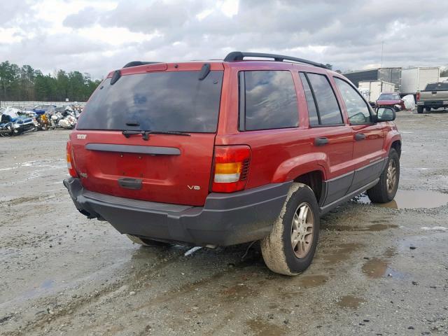 1J4GX48N04C436556 - 2004 JEEP GRAND CHER RED photo 4