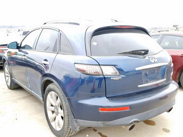 JNRAS08U45X102275 - 2005 INFINITI FX35 BLUE photo 3