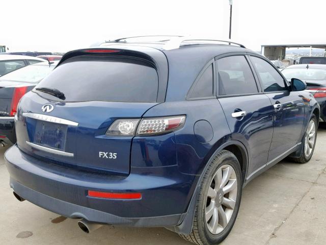 JNRAS08U45X102275 - 2005 INFINITI FX35 BLUE photo 4