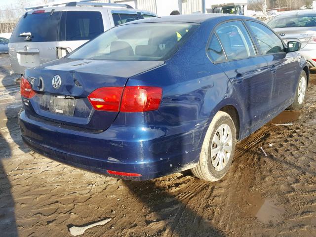 3VW1K7AJ2DM210601 - 2013 VOLKSWAGEN JETTA BASE BLUE photo 4