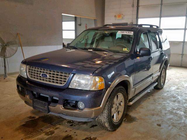 1FMZU84W43ZA30476 - 2003 FORD EXPLORER E BLUE photo 2