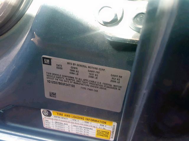 1G1ZG57B69F247193 - 2009 CHEVROLET MALIBU LS GREEN photo 10