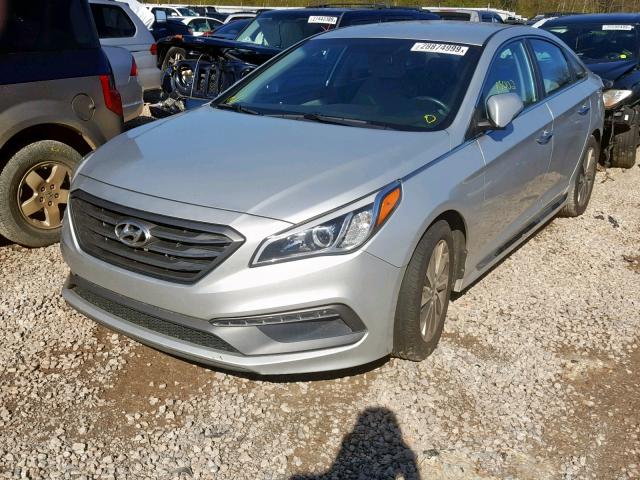 5NPE34AFXFH052433 - 2015 HYUNDAI SONATA SPO SILVER photo 2