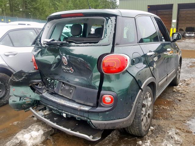 ZFBCFADH9EZ008380 - 2014 FIAT 500L TREKK GREEN photo 4