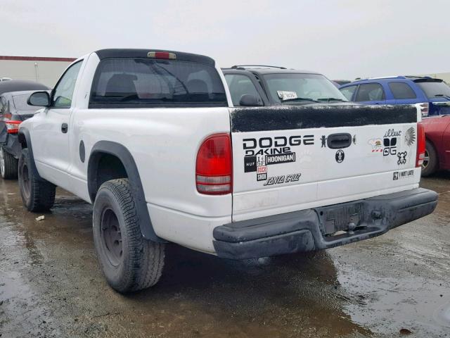 1B7FL36N22S505020 - 2002 DODGE DAKOTA SPO WHITE photo 3