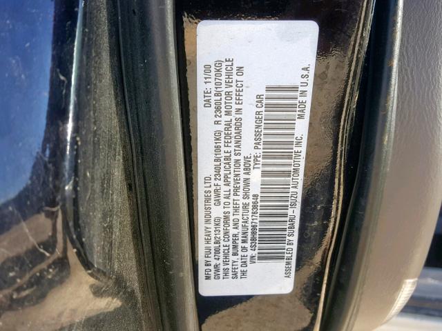 4S3BH896717638648 - 2001 SUBARU LEGACY OUT GRAY photo 10