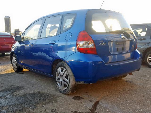 JHMGD374X7S053363 - 2007 HONDA FIT BLUE photo 3