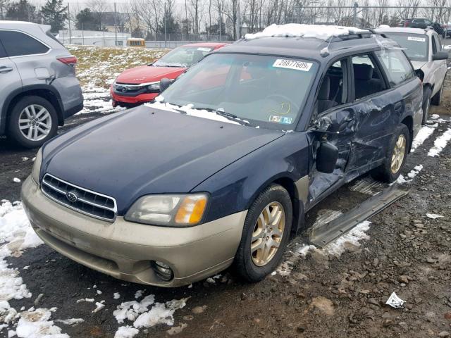 4S3BH6657Y6616732 - 2000 SUBARU LEGACY OUT BLUE photo 2