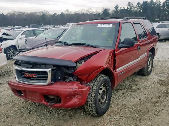 1GKDT13W6W2530067 - 1998 GMC ENVOY RED photo 2