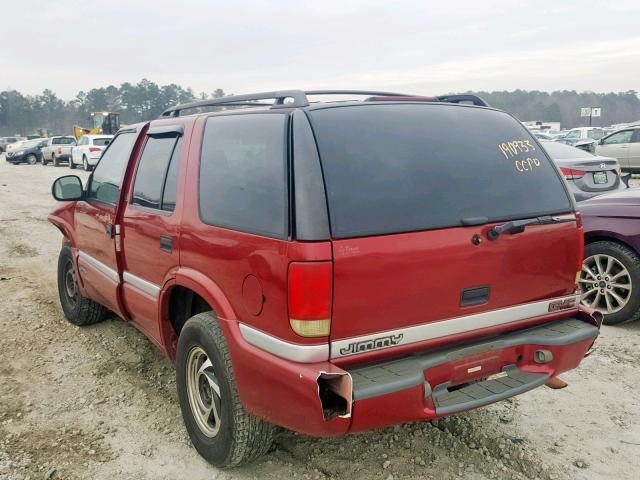 1GKDT13W6W2530067 - 1998 GMC ENVOY RED photo 3