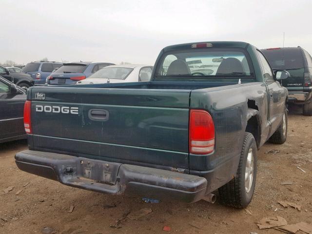 1B7FL26X3XS316105 - 1999 DODGE DAKOTA GREEN photo 4