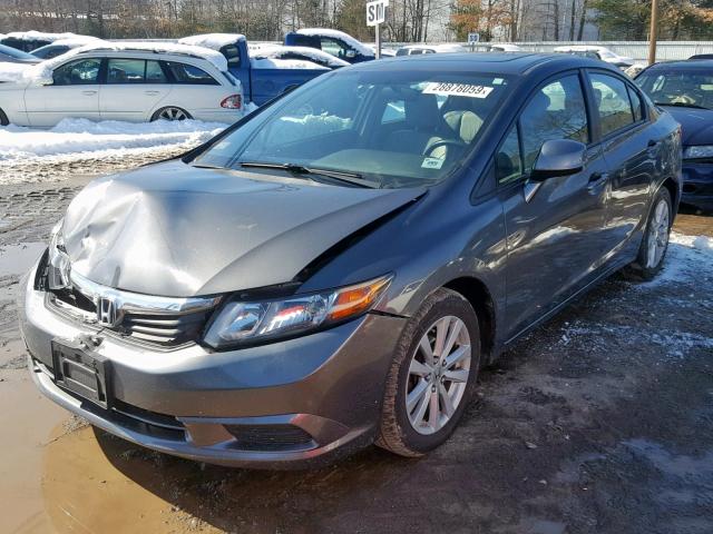 2HGFB2F98CH547847 - 2012 HONDA CIVIC EXL GRAY photo 2