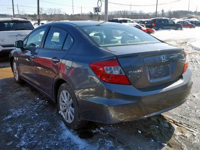 2HGFB2F98CH547847 - 2012 HONDA CIVIC EXL GRAY photo 3