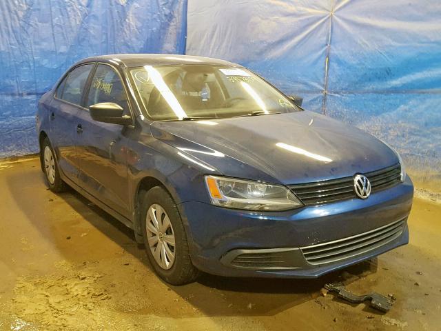 3VW2K7AJ2EM379989 - 2014 VOLKSWAGEN JETTA BASE BLUE photo 1