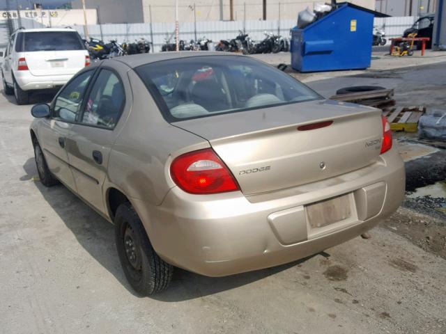 1B3ES26C33D117647 - 2003 DODGE NEON SE GOLD photo 3