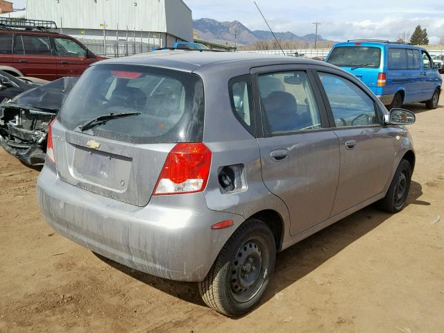 KL1TD66677B756771 - 2007 CHEVROLET AVEO BASE ვერცხლისფერი ფოტო 4