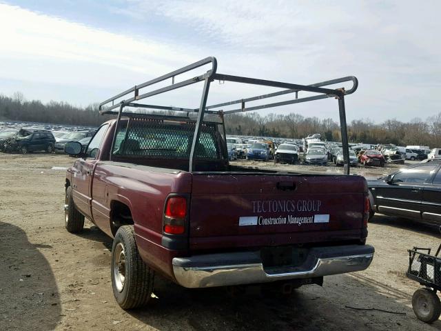 3B7KC26Z6YM208054 - 2000 DODGE RAM 2500 BURGUNDY photo 3