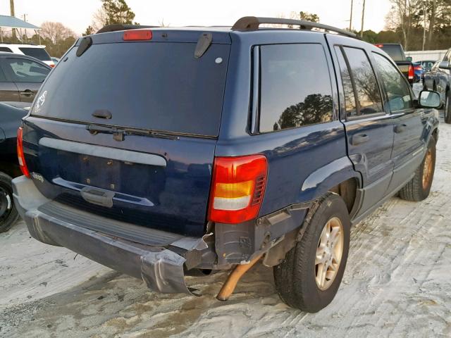 1J4GX48S92C274199 - 2002 JEEP GRAND CHER BLUE photo 4