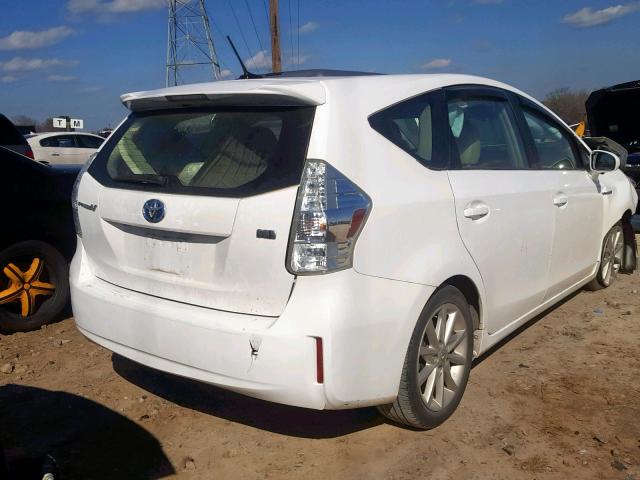 JTDZN3EUXEJ001499 - 2014 TOYOTA PRIUS V WHITE photo 4