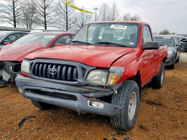 5TENL42N42Z012104 - 2002 TOYOTA TACOMA RED photo 2