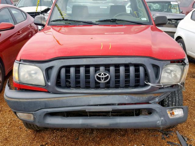 5TENL42N42Z012104 - 2002 TOYOTA TACOMA RED photo 7