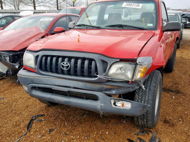 5TENL42N42Z012104 - 2002 TOYOTA TACOMA RED photo 9