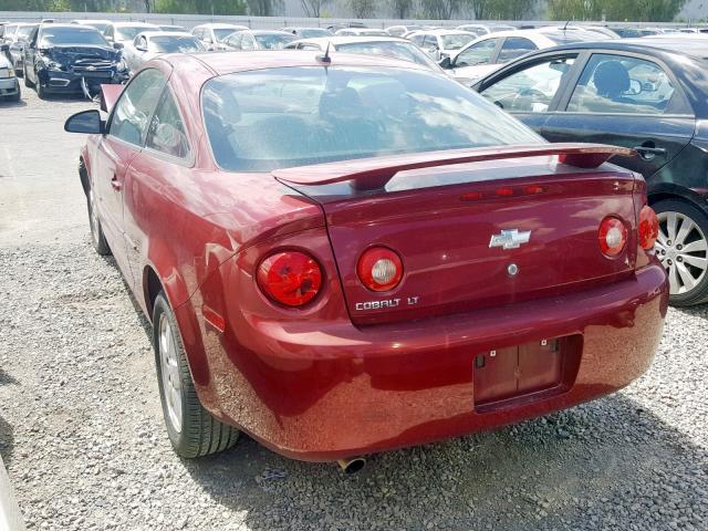 1G1AL18F877408816 - 2007 CHEVROLET COBALT LT MAROON photo 3