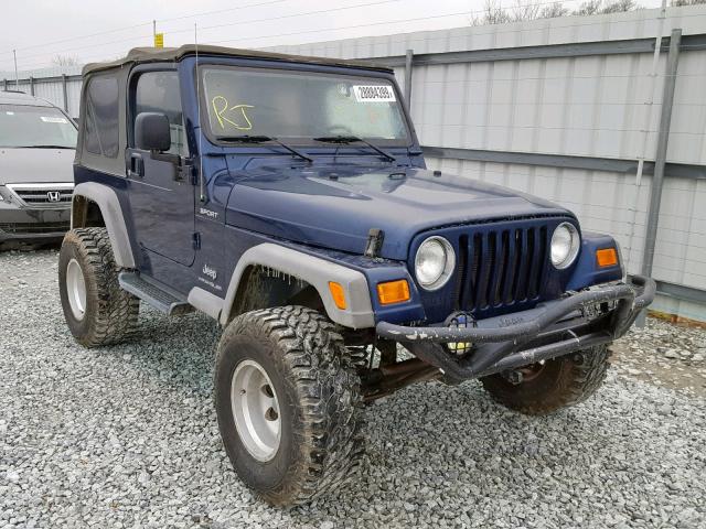 1J4FA49S45P375613 - 2005 JEEP WRANGLER / BLUE photo 1