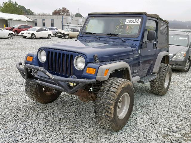 1J4FA49S45P375613 - 2005 JEEP WRANGLER / BLUE photo 2