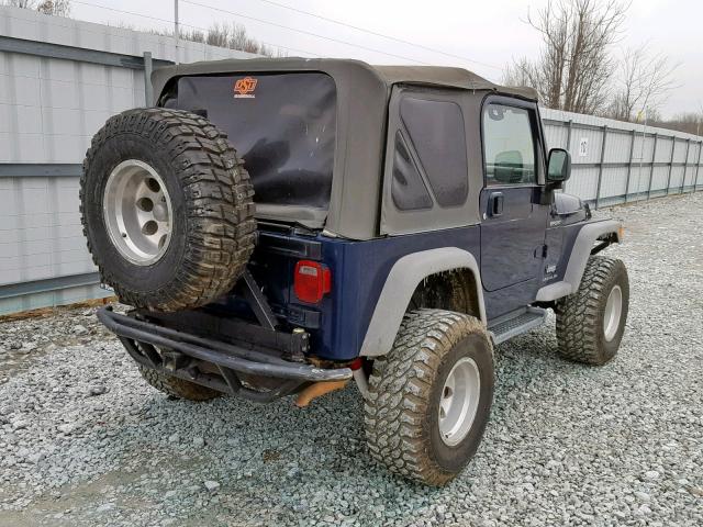 1J4FA49S45P375613 - 2005 JEEP WRANGLER / BLUE photo 4