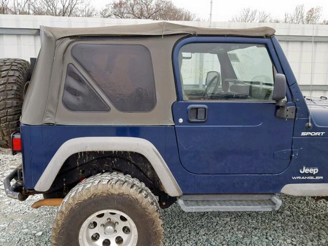 1J4FA49S45P375613 - 2005 JEEP WRANGLER / BLUE photo 9