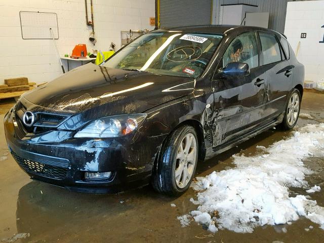 JM1BK344781152333 - 2008 MAZDA 3 HATCHBAC BLACK photo 2