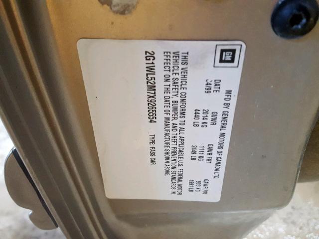 2G1WL52M7X9265554 - 1999 CHEVROLET LUMINA BAS Boz foto 10