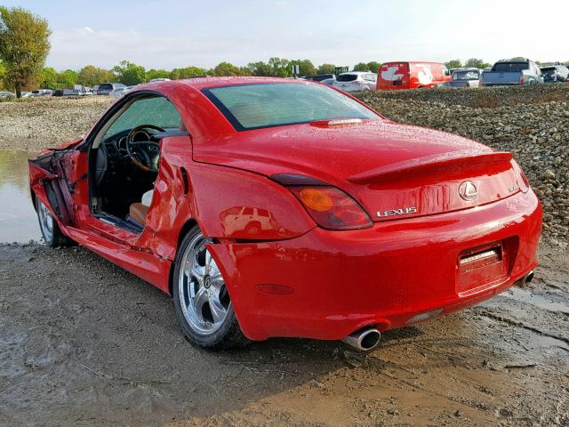 JTHFN48Y820023671 - 2002 LEXUS SC 430 RED photo 3