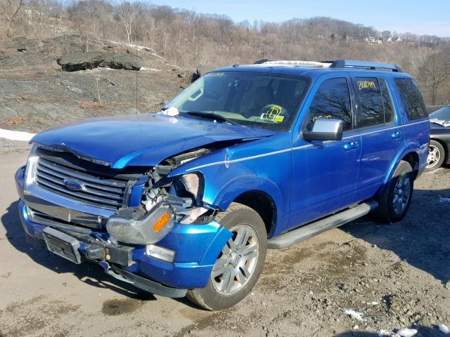 1FMEU7FE2AUA03445 - 2010 FORD EXPLORER L BLUE photo 2