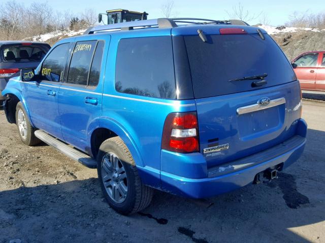 1FMEU7FE2AUA03445 - 2010 FORD EXPLORER L BLUE photo 3