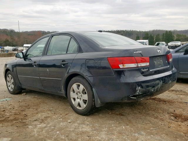 5NPET46C07H259641 - 2007 HYUNDAI SONATA GLS BLACK photo 3