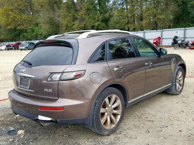 JNRAS08U77X103536 - 2007 INFINITI FX35 GRAY photo 4