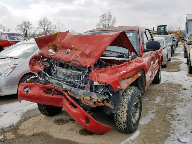 1B7HG2AZ3YS633938 - 2000 DODGE DAKOTA QUA RED photo 2