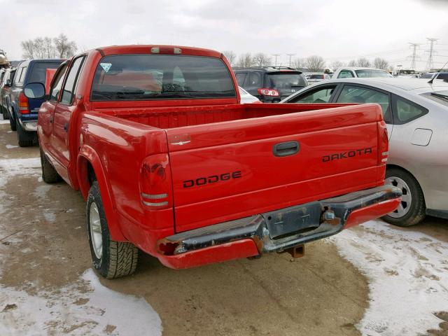 1B7HG2AZ3YS633938 - 2000 DODGE DAKOTA QUA RED photo 3