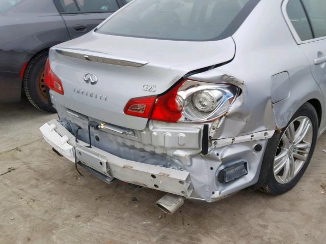 JN1DV6AP7CM812039 - 2012 INFINITI G25 BASE SILVER photo 9