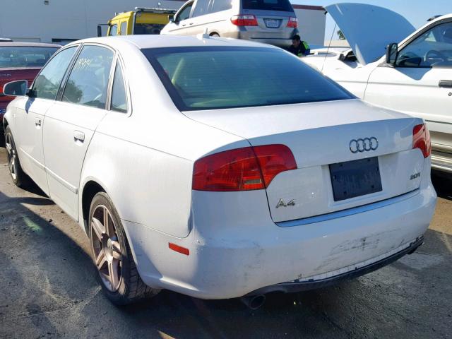 WAUAF78E87A137667 - 2007 AUDI A4 S-LINE WHITE photo 3