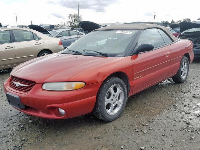 3C3EL55H6YT276484 - 2000 CHRYSLER SEBRING JX RED photo 2