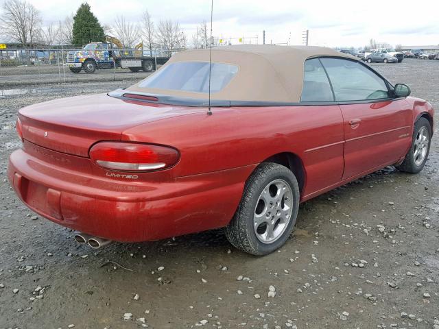 3C3EL55H6YT276484 - 2000 CHRYSLER SEBRING JX RED photo 4